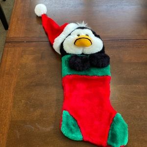 Adorable Plush 25” Penguin Christmas Stocking Like New Mint Condition